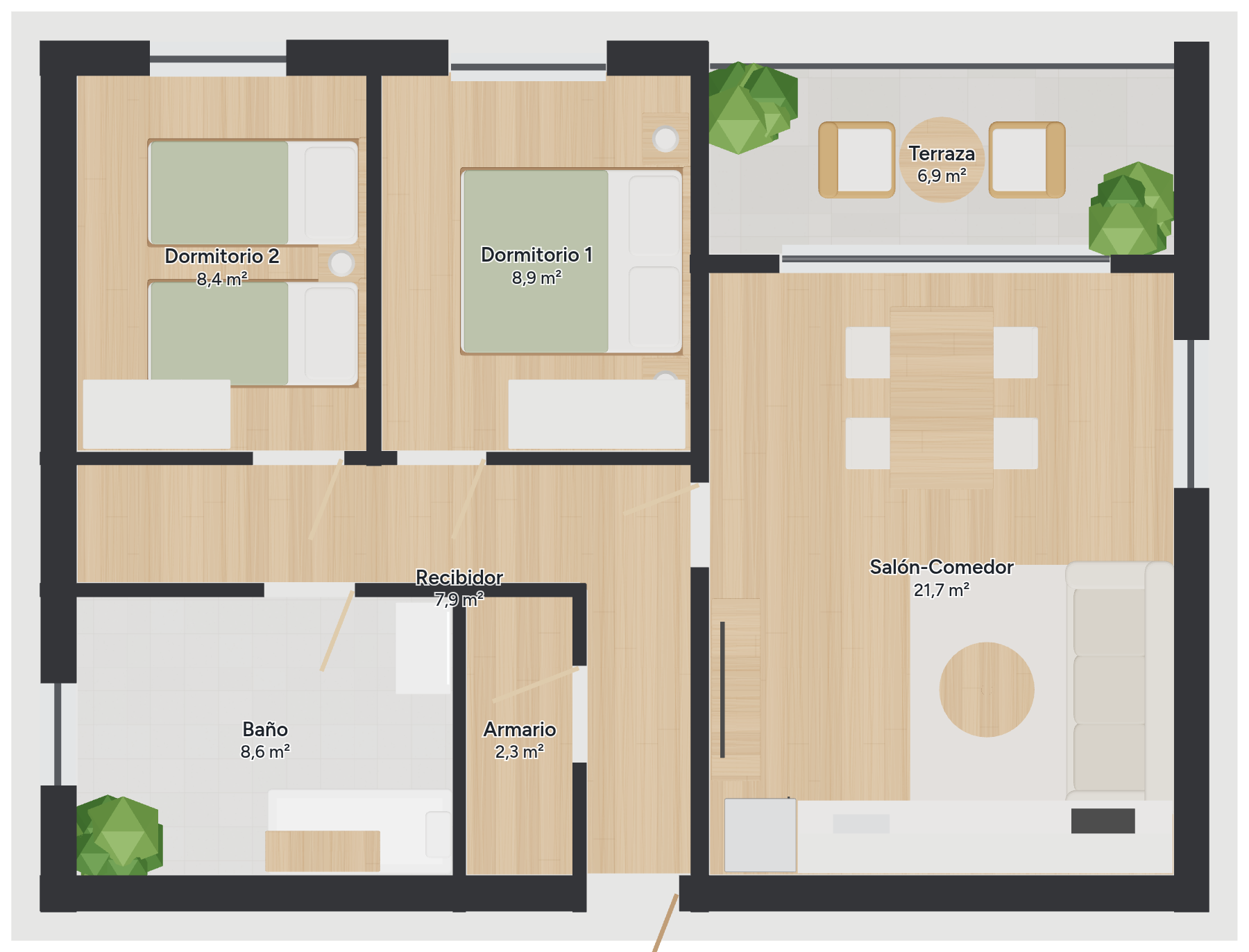 Plano de la vivienda 2D